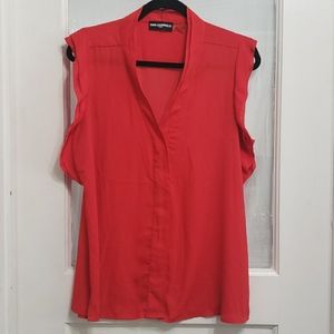 Karl Lagerfeld Red Sleeveless Blouse